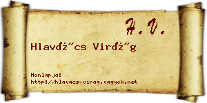 Hlavács Virág névjegykártya